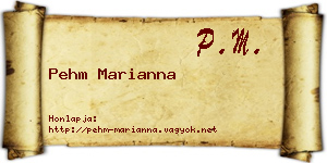 Pehm Marianna névjegykártya